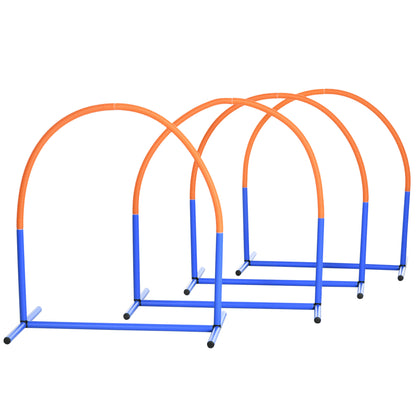 Dog Agility Training Equipment, Dog Agility Set, 4-Piece Hurdle Set for Older Dogs, Dog Training Set with Carry Bag, Blue+Orange, 88 x 64 x 95 cm