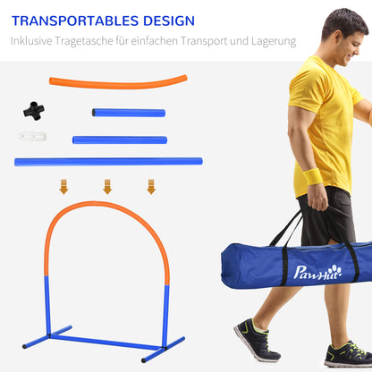 Dog Agility Training Equipment, Dog Agility Set, 4-Piece Hurdle Set for Older Dogs, Dog Training Set with Carry Bag, Blue+Orange, 88 x 64 x 95 cm