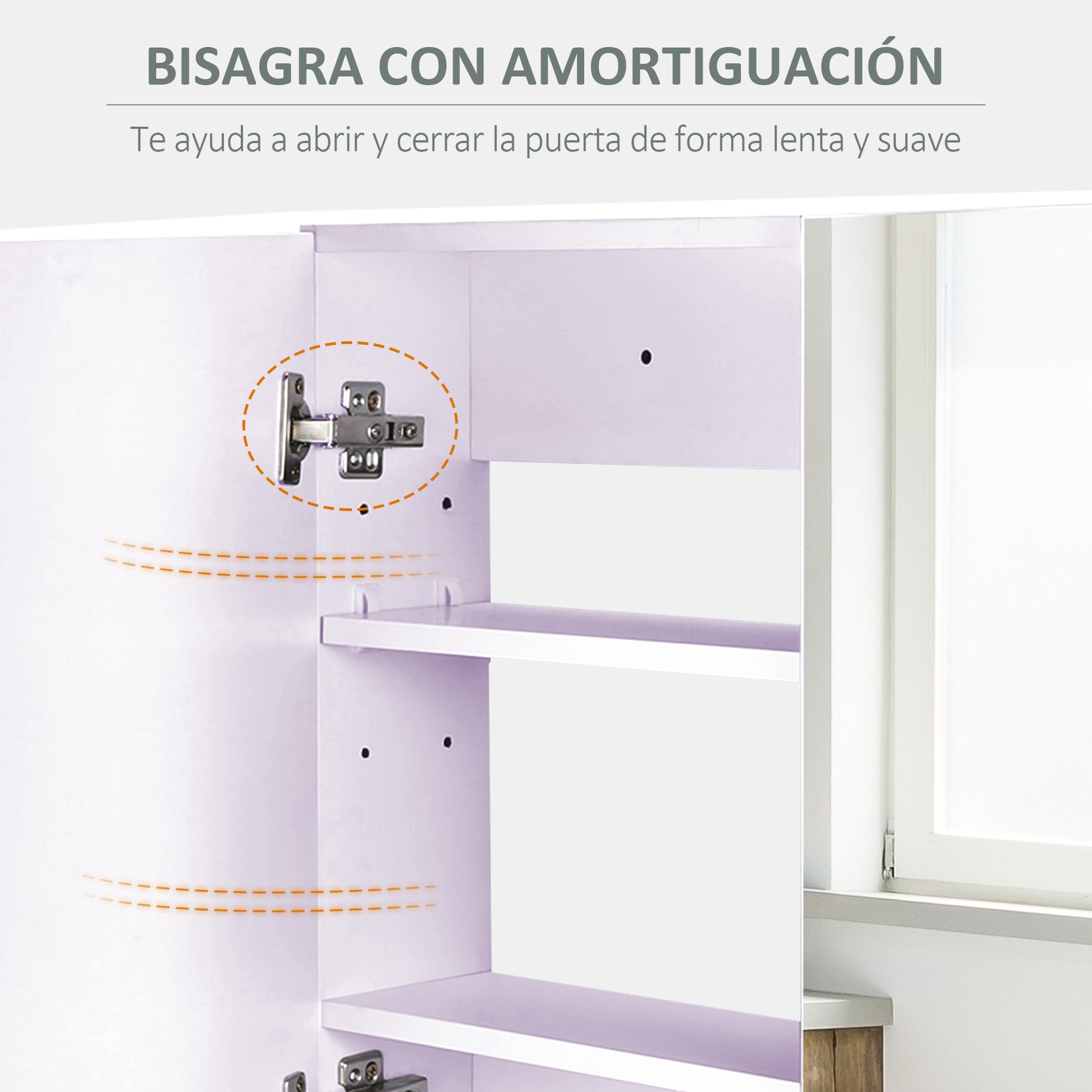 Bathroom Cabinet with Mirror 2-Door Cabinet with 3 Interior Shelves Modern Style for Bedroom Living Room 80x15x60 cm Light Purple