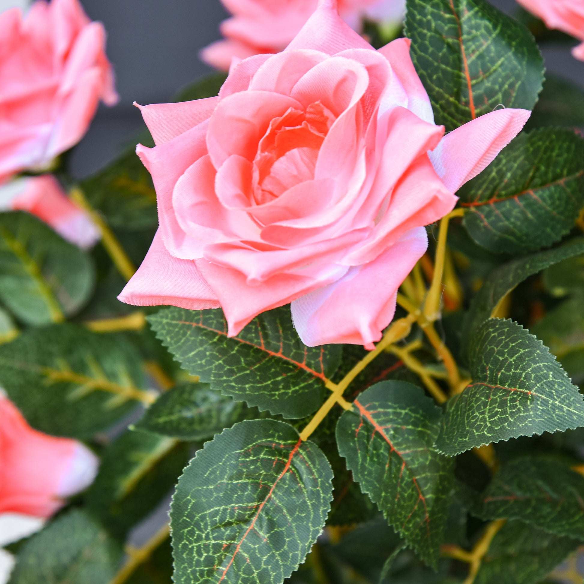Large Artificial Rose Plants 90 cm Artificial Plant, Plastic Artificial Rose Tree in Pot, Lifelike Artificial Tree for Living Room Bedroom Office Modern Decoration Gift