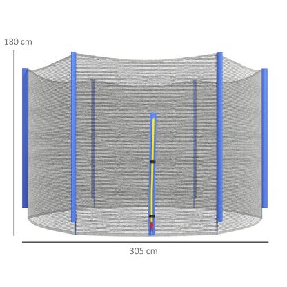 SPORTNOW Safety Net for 305 cm Diameter Trampoline Round Trampoline Safety Net for Outdoor Protector for 6 Straight Poles Blue