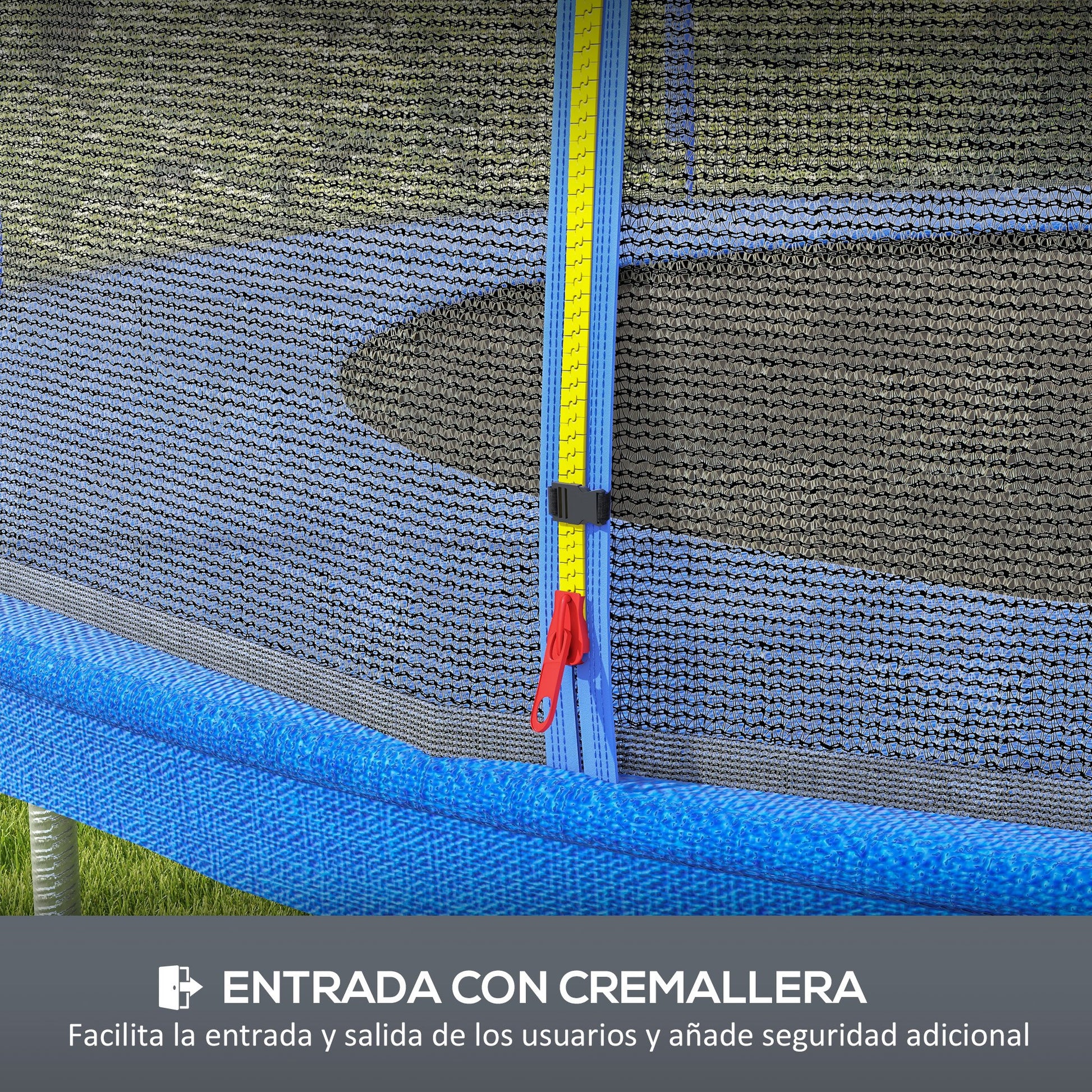 SPORTNOW Safety Net for 305 cm Diameter Trampoline Round Trampoline Safety Net for Outdoor Protector for 6 Straight Poles Blue