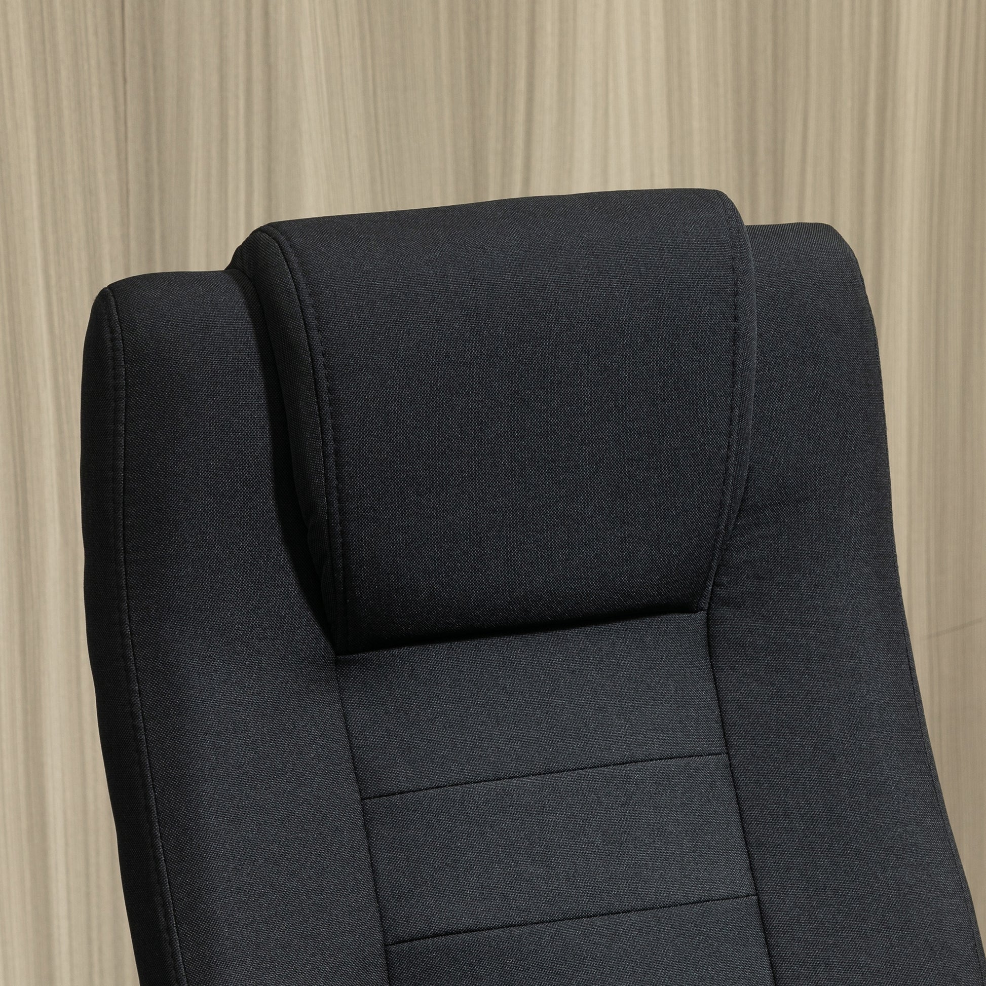 Office Chair Computer Chair with Rocking Function Headrest Ergonomic Desk Chair Rotatable Height Adjustable Linen-Touch Black 62 x 76 x 110-119 cm