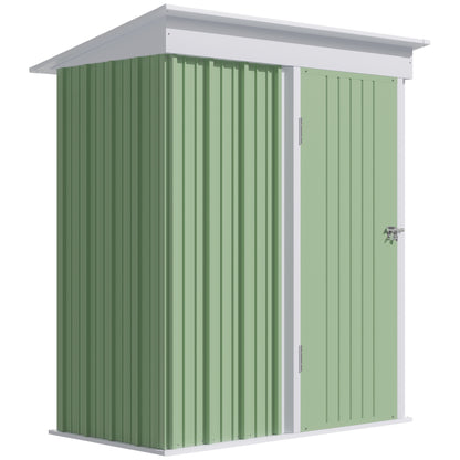 Small Steel Garden Shed Tools Storage, Outdoor Cabinet with Lockable Door, 161x95x163/181cm, Green