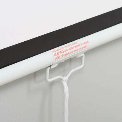 100" 4:3 Adjustable Height Projector Screen, Fabric and Metal Projection Screen, 203x152 cm, Black and White