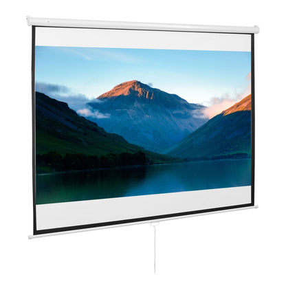 100" 4:3 Adjustable Height Projector Screen, Fabric and Metal Projection Screen, 203x152 cm, Black and White