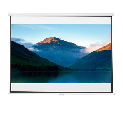 100" 4:3 Adjustable Height Projector Screen, Fabric and Metal Projection Screen, 203x152 cm, Black and White