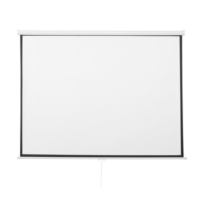 100" 4:3 Adjustable Height Projector Screen, Fabric and Metal Projection Screen, 203x152 cm, Black and White