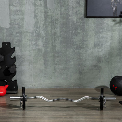 SPORTNOW Set of 2 Cast Iron Weight Plates Ø24x3.5 cm 5 kg Rubber Coated Weight Plates with 5 cm Hole for Barbell or Dumbbells Fitness in Home Gym Black