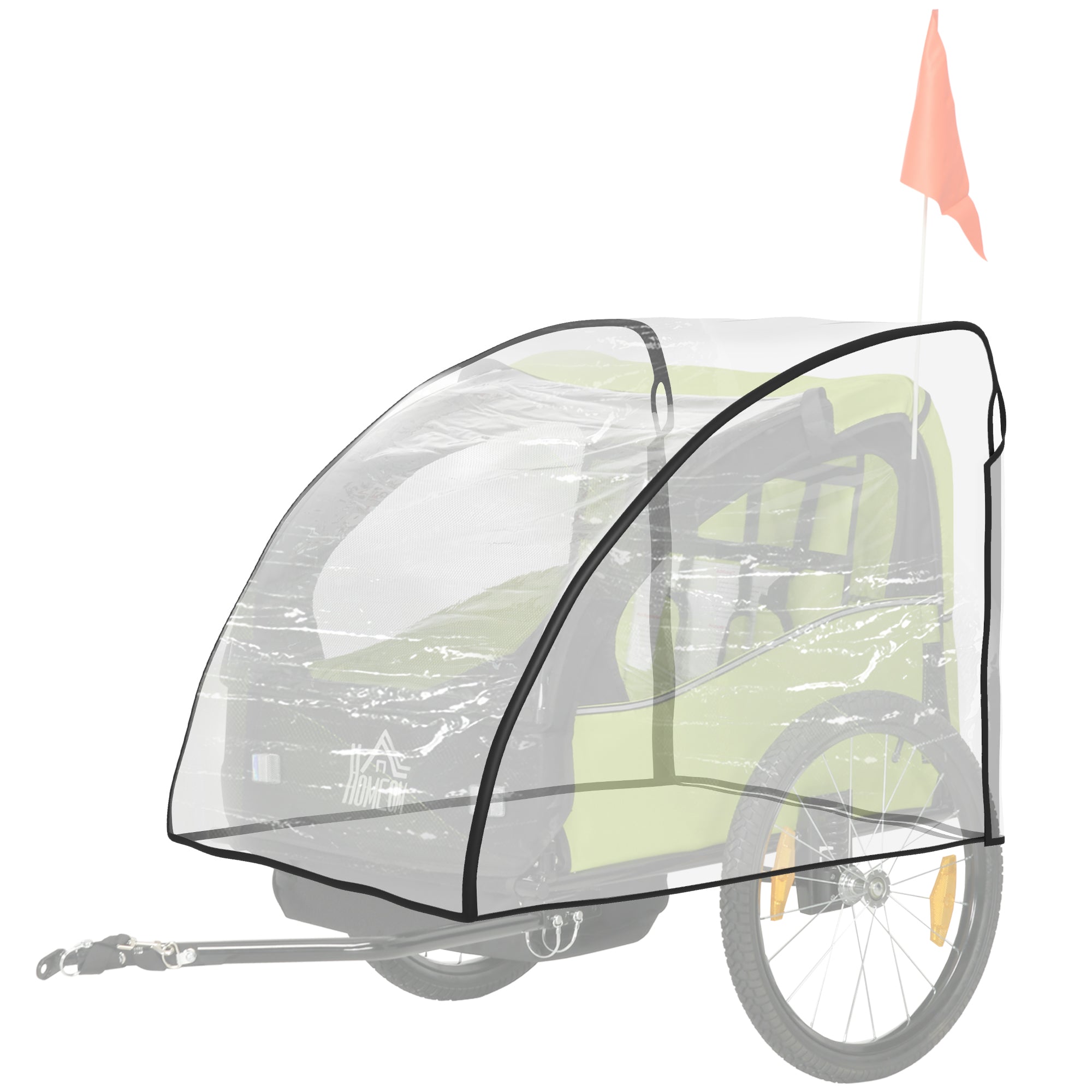 Rain Cover for Bike Trailer, Rain Protection Cover for Hand Wagon, Child Trailer, Rain Cover with Velcro Closure, Transparent