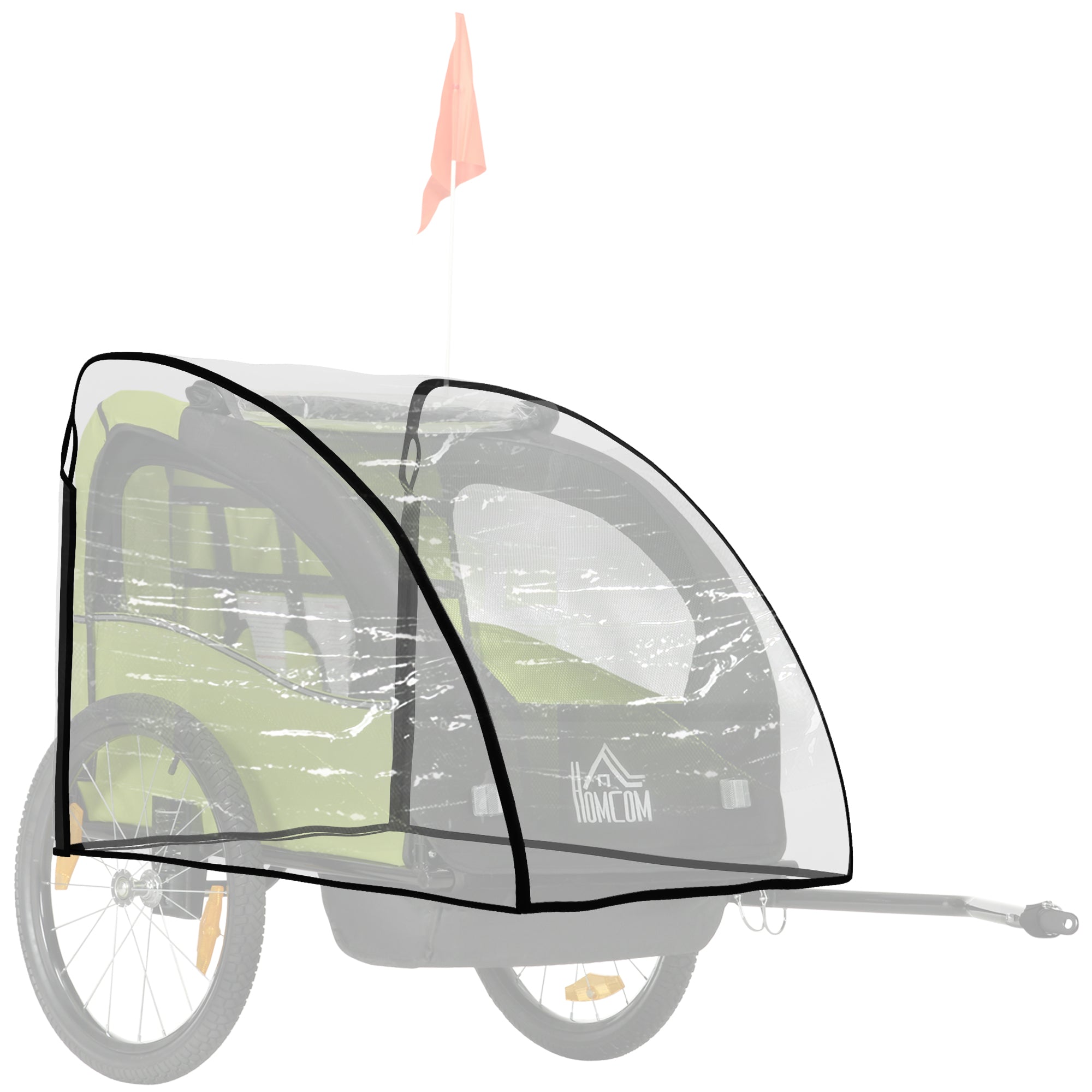 Rain Cover for Bike Trailer, Rain Protection Cover for Hand Wagon, Child Trailer, Rain Cover with Velcro Closure, Transparent