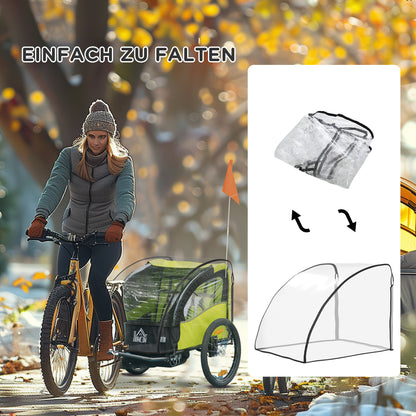 Rain Cover for Bike Trailer, Rain Protection Cover for Hand Wagon, Child Trailer, Rain Cover with Velcro Closure, Transparent