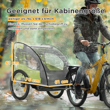 Rain Cover for Bike Trailer, Rain Protection Cover for Hand Wagon, Child Trailer, Rain Cover with Velcro Closure, Transparent