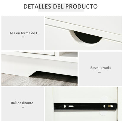 Shoe Bench with Seat, 2 Shelves, Removable Cushion Bag, and 2 Drawers. Entryway Bench for 4 Pairs of Shoes for Modern Entryway Hallway 80.5x30.5x43.5 cm White and Grey