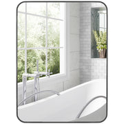 24x32 inch Bathroom Mirror Wall Mirror Decorative Mirror with Metal Frame and Easy Installation Hook for Living Room Entryway Hallway Black