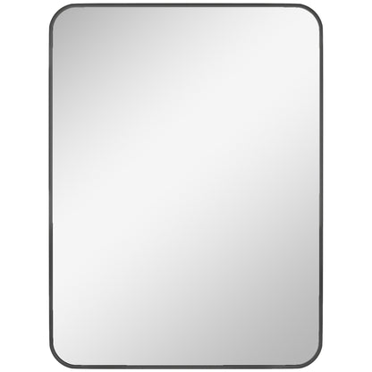 24x32 inch Bathroom Mirror Wall Mirror Decorative Mirror with Metal Frame and Easy Installation Hook for Living Room Entryway Hallway Black