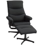 Recliner Chair with Ottoman, Padded TV Chair with Reclining Function, Rocking Feature, Swivel Lounge Chair with Velvet Look, for Living Room, Bedroom, Black
