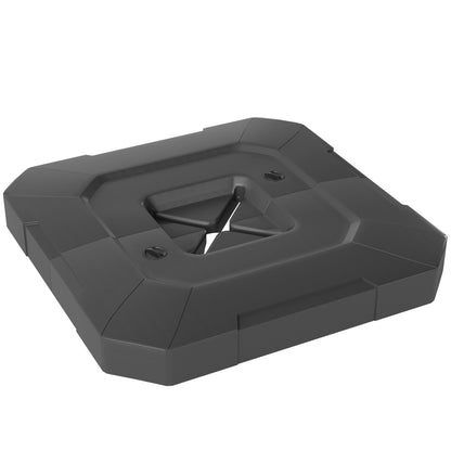 2-Piece Fillable Umbrella Base Weights for Cantilever Umbrella — Weatherproof HDPE, Up to 176/231 lb (water/sand mix), Black