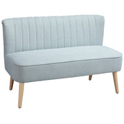 2-Seater Fabric Sofa Upholstered Sofa Double Sofa Retro Look Seat Furniture Lounge Sofa Wooden Frame Light Green 117 x 56.5 x 77 cm