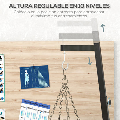 SPORTNOW Freestanding Punching Bag Stand Foldable Punching Bag Holder with Adjustable Height for Speed Bags Gym Home Training Load 60 kg 170x90x182-225 cm Black