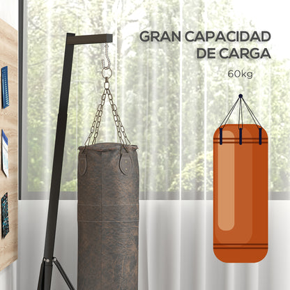 SPORTNOW Freestanding Punching Bag Stand Foldable Punching Bag Holder with Adjustable Height for Speed Bags Gym Home Training Load 60 kg 170x90x182-225 cm Black