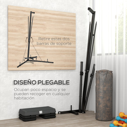 SPORTNOW Freestanding Punching Bag Stand Foldable Punching Bag Holder with Adjustable Height for Speed Bags Gym Home Training Load 60 kg 170x90x182-225 cm Black