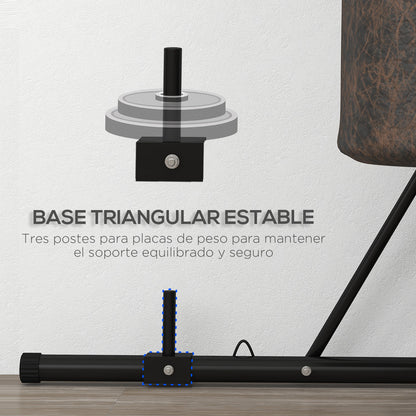 SPORTNOW Freestanding Punching Bag Stand Foldable Punching Bag Holder with Adjustable Height for Speed Bags Gym Home Training Load 60 kg 170x90x182-225 cm Black