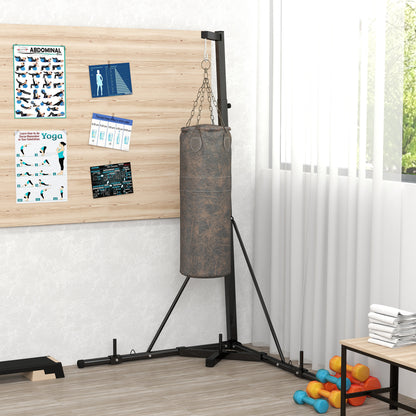 SPORTNOW Freestanding Punching Bag Stand Foldable Punching Bag Holder with Adjustable Height for Speed Bags Gym Home Training Load 60 kg 170x90x182-225 cm Black