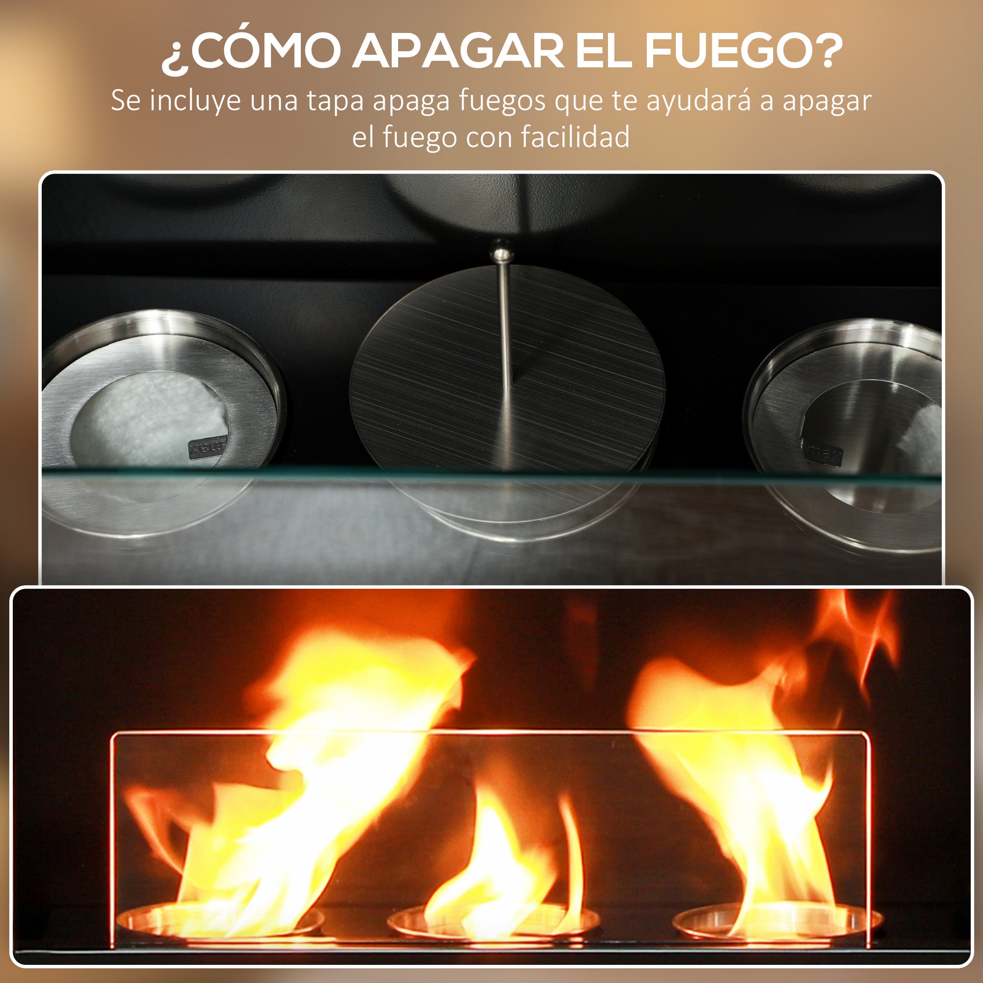 Bioethanol Fireplace with Frame Freestanding Bioethanol Stove with 1.2 L Stainless Steel Flame Extinguisher Combustion Time 3H for Indoors 16-18 m² 63.5x24x66 cm White