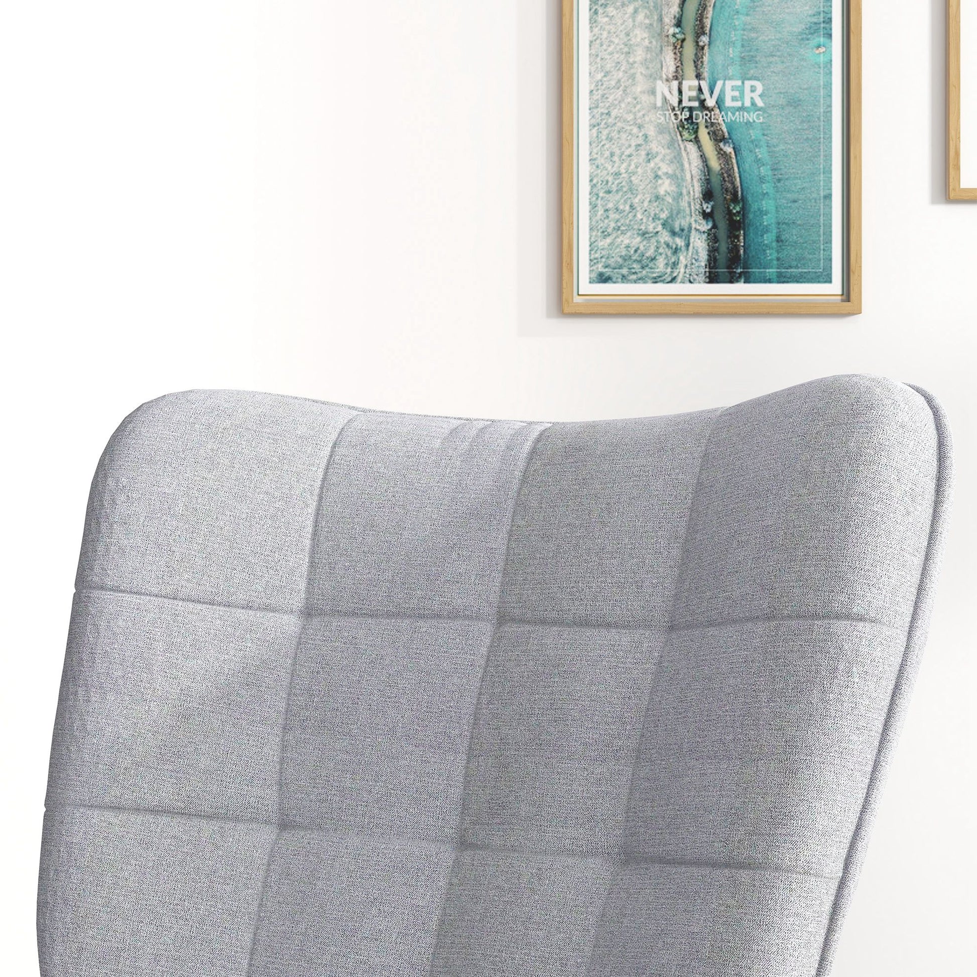 Rocking Chair Rocker with Ottoman, Armchair, Nursing Chair with Linen Look, Rocking Chair up to 130 kg load capacity for Bedroom, Living Room, Light grey