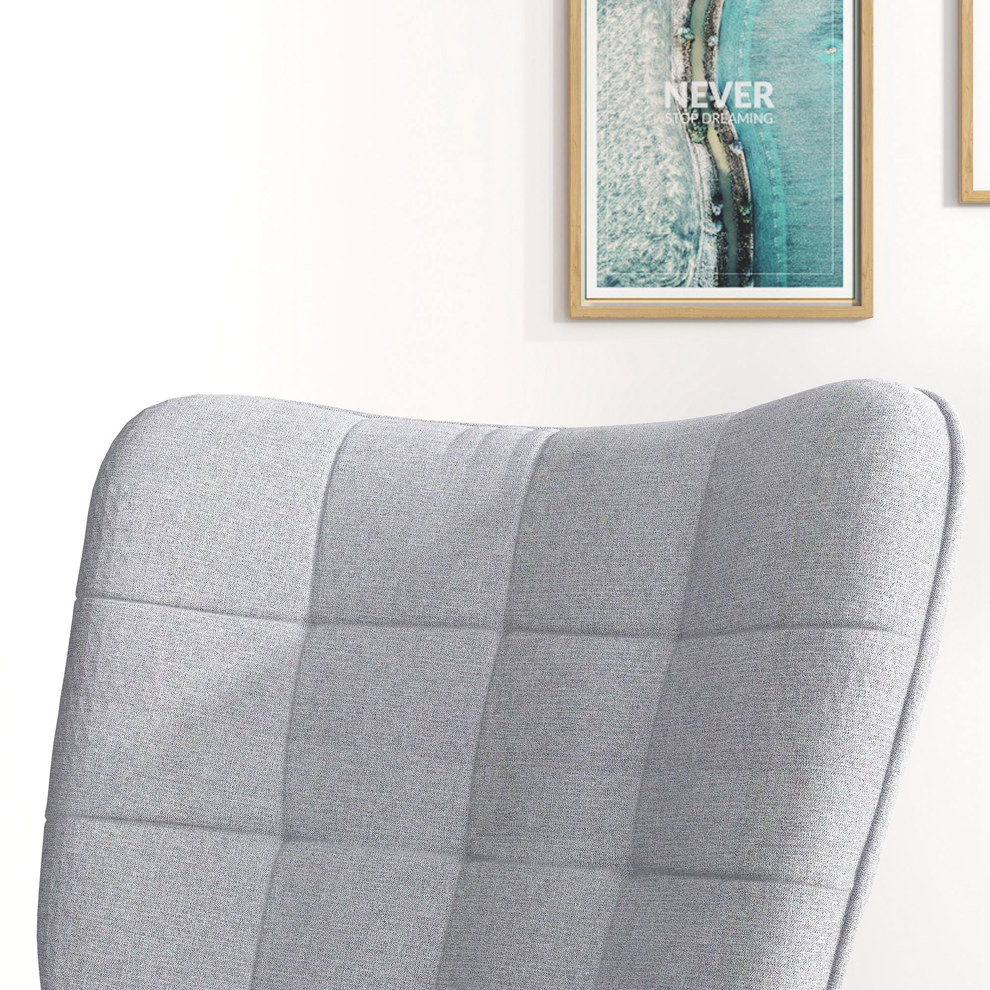 Rocking Chair Rocker with Ottoman, Armchair, Nursing Chair with Linen Look, Rocking Chair up to 130 kg load capacity for Bedroom, Living Room, Light grey