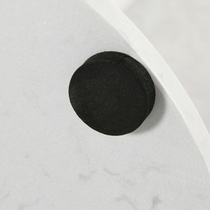 Freestanding Coat Rack with 6 Steel Disc Hooks and Slate Base, Steel Coat Stand for Entryway and Bedroom, White