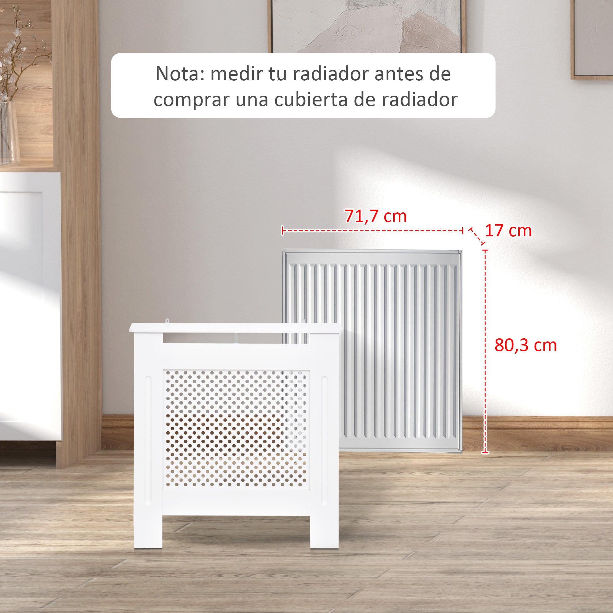 Radiator Cover Wall-Mounted Radiator Cover Radiator Shelf Modern Design MDF 78x19x82cm