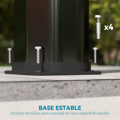 Solar Garden Shower 35 L Solar Outdoor Shower with 2 Rotating Heads Foot Taps and Maximum 55°C Hot Water for Pool Camping Patio 73x18x217 cm Black