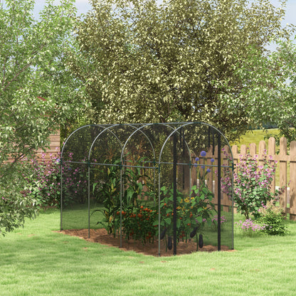 Insect Protection Net 1.2 x 3.6 m Garden Net with Door, Plant Protection Tent, Pest Protection Net with Steel Frame, for Garden, Balcony, HDPE, Black