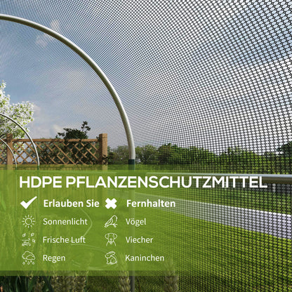 Insect Protection Net 1.2 x 3.6 m Garden Net with Door, Plant Protection Tent, Pest Protection Net with Steel Frame, for Garden, Balcony, HDPE, Black
