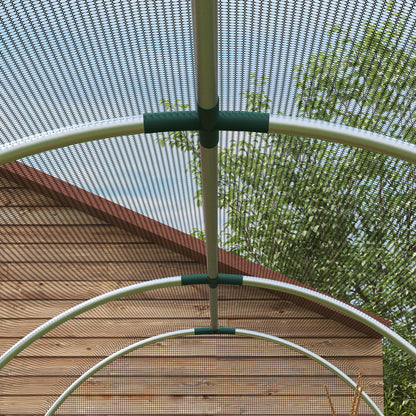 Insect Protection Net 1.2 x 3.6 m Garden Net with Door, Plant Protection Tent, Pest Protection Net with Steel Frame, for Garden, Balcony, HDPE, Black