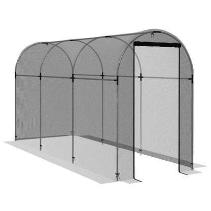 Insect Protection Net 1.2 x 3.6 m Garden Net with Door, Plant Protection Tent, Pest Protection Net with Steel Frame, for Garden, Balcony, HDPE, Black