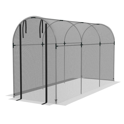 Insect Protection Net 1.2 x 3.6 m Garden Net with Door, Plant Protection Tent, Pest Protection Net with Steel Frame, for Garden, Balcony, HDPE, Black