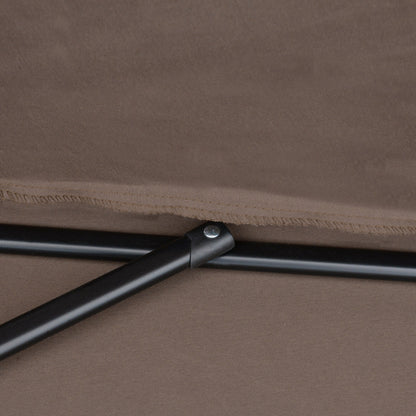 Umbrella 106.1x54.3x92.9 inches Garden Parasol with Crank and Semicircular Shape for Outdoor Terrace Patio Pool Brown