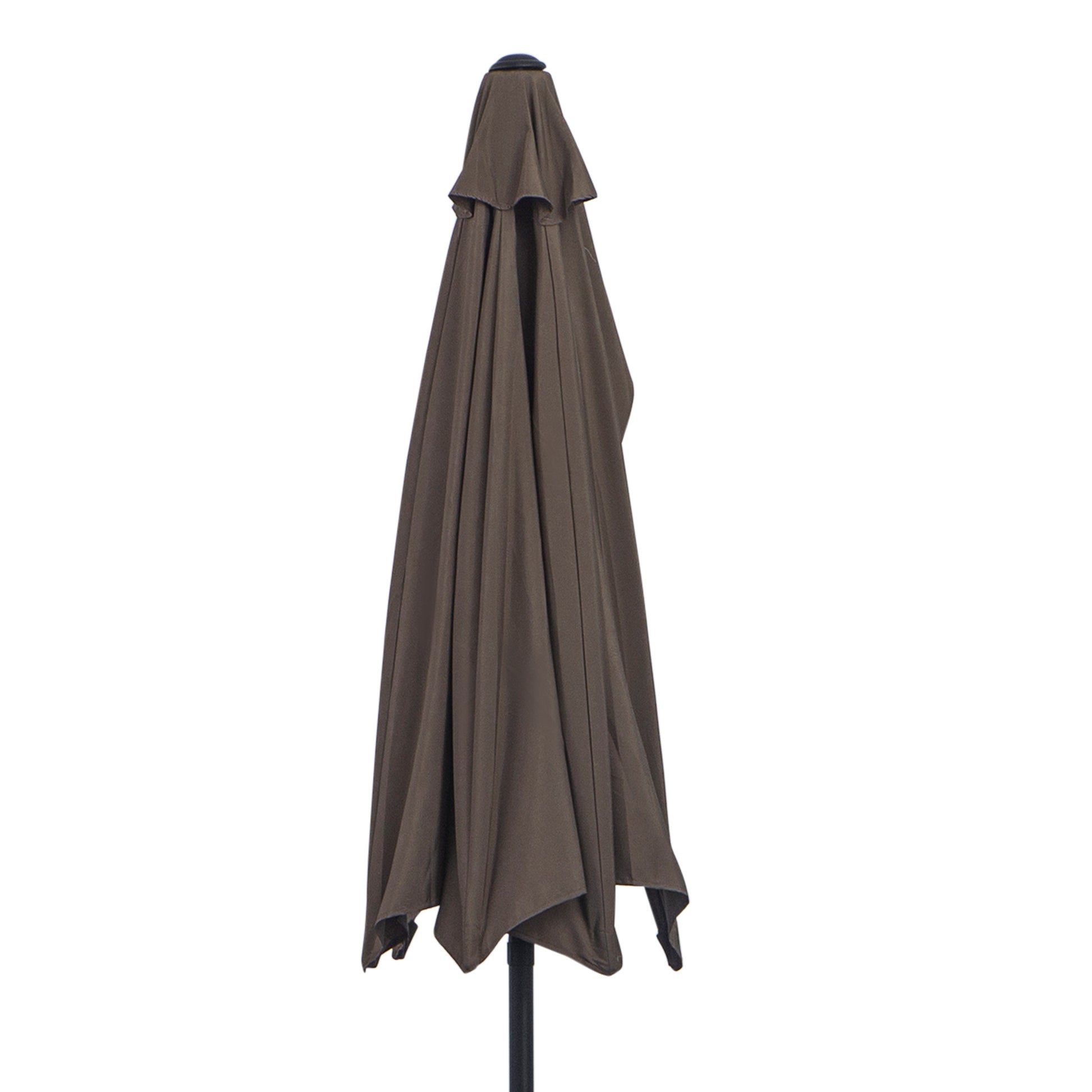 Umbrella 106.1x54.3x92.9 inches Garden Parasol with Crank and Semicircular Shape for Outdoor Terrace Patio Pool Brown