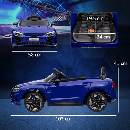 12V Electric Kids Car - Parental Remote Control Provided - Max. Speed 5 Km/h - Sound and Light Effects - Dark Blue Audi RS E-tron GT