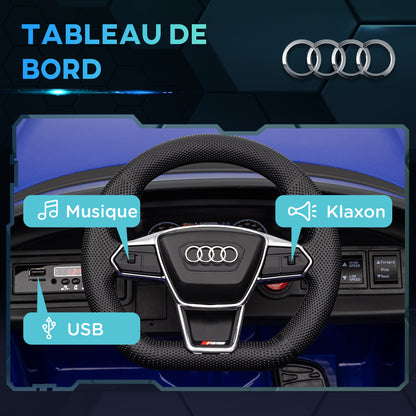 12V Electric Kids Car - Parental Remote Control Provided - Max. Speed 5 Km/h - Sound and Light Effects - Dark Blue Audi RS E-tron GT