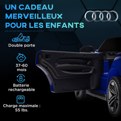 12V Electric Kids Car - Parental Remote Control Provided - Max. Speed 5 Km/h - Sound and Light Effects - Dark Blue Audi RS E-tron GT