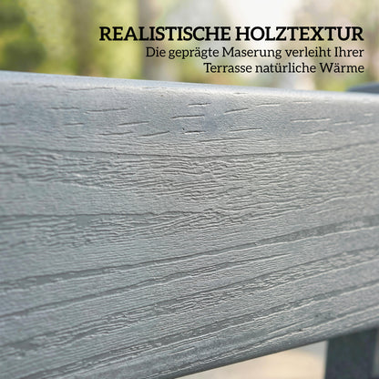 2-Seater Weatherproof Garden Bench, HDPE Plastic, Wood-Look Slatted Design, Ergonomic Backrest, 529 lb Capacity, 51.2 x 23.2 x 35.8 in, Gray