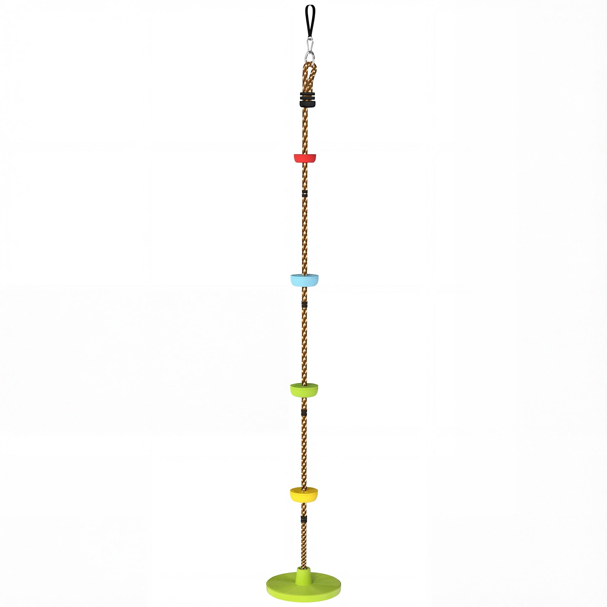 Ninja Line Kids Slackline Set with Swing & Platforms — Outdoor Playset Gear for Ages 3–8, Green