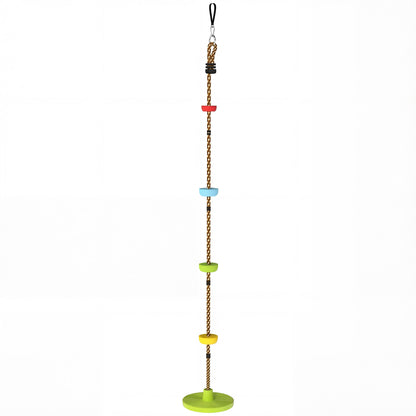 Ninja Line Kids Slackline Set with Swing & Platforms — Outdoor Playset Gear for Ages 3–8, Green