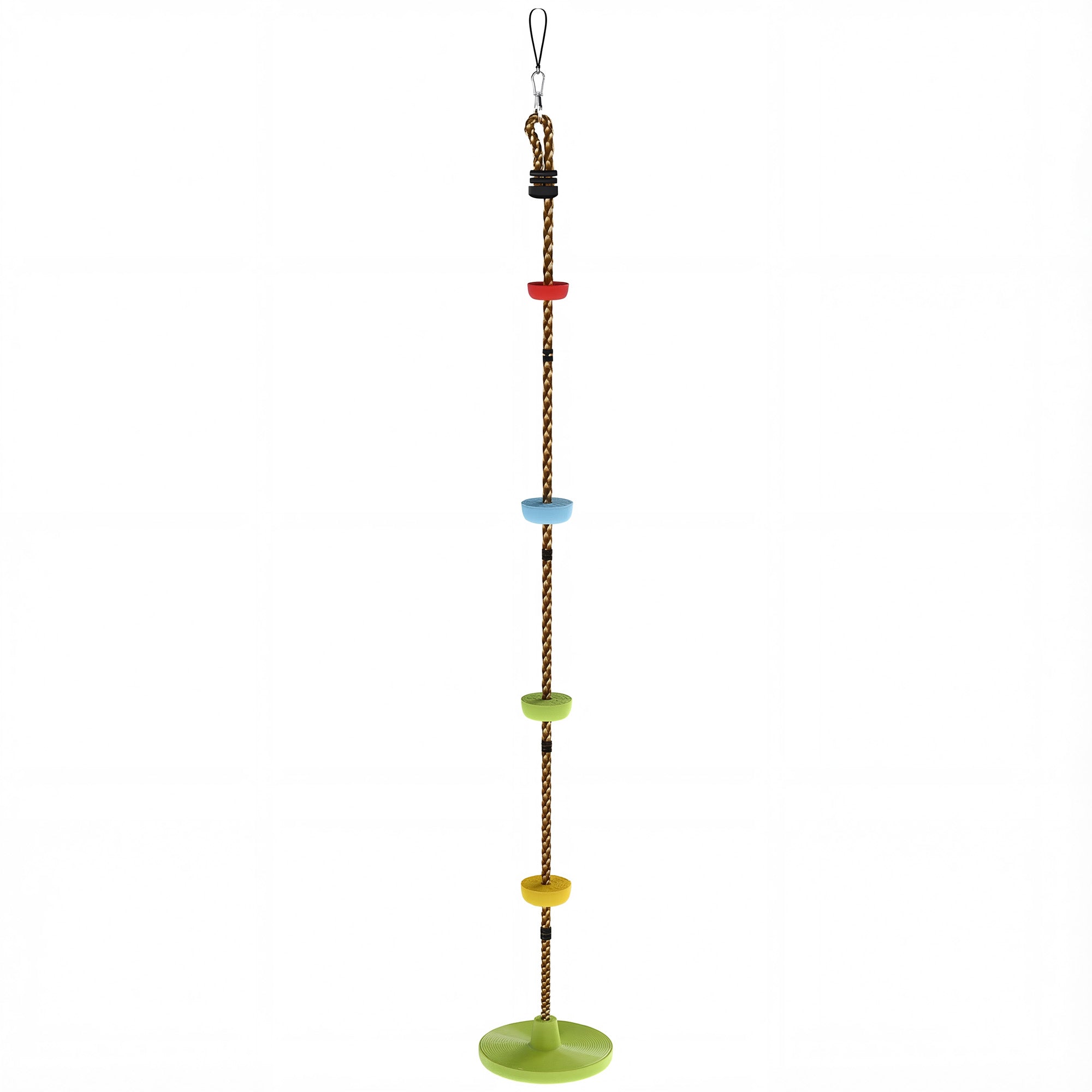 Ninja Line Kids Slackline Set with Swing & Platforms — Outdoor Playset Gear for Ages 3–8, Green