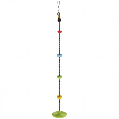 Ninja Line Kids Slackline Set with Swing & Platforms — Outdoor Playset Gear for Ages 3–8, Green