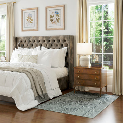 Living Room Rug 170x120 cm Machine Washable Short Pile Geometric Rug for Living Room Bedroom Dining Room Dark Gray